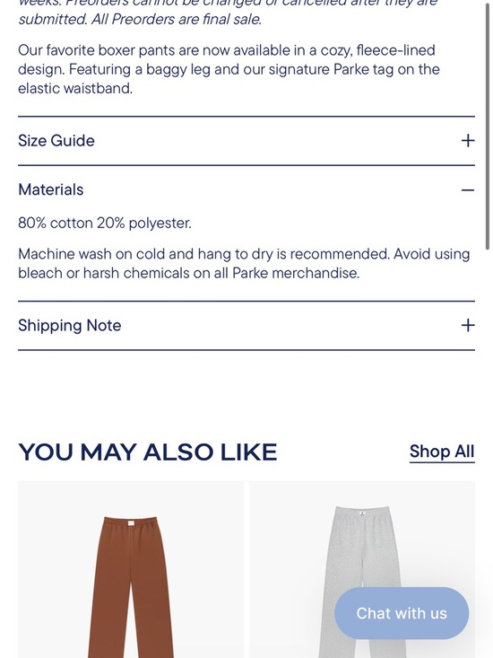 Parke Valentine’s Day Peony Boxer Sweatpants- brand new in bag - Picture 5 of 14